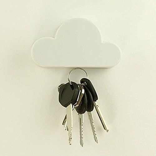 RICON Creative Magnetic Key Holder, Cloud Shaped Key Holder Wall Mount Hanging Key Hooker (White)