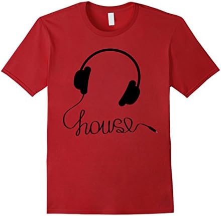 Men's House Music T-Shirt Large Cranberry