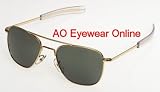 American Optical AO Original Pilot Aviator Sunglasses 52 mm Gold Bayonet True Color 30000 by AO Eyewear, Inc.