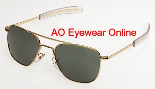 Click here to buy American Optical AO Original Pilot Aviator Sunglasses 52 mm Gold Bayonet True Color 30000 by AO Eyewear, Inc..