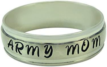 8mm comfort fit hand made stainless steel keepsake ring called Venus with your personalized message stamped in size 8