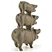 Stacked Pig Trio Garden Sculpture, Cast Iron with Rust Finish, 7-inch, Door Stop