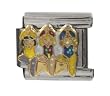 SilverBin Enamel Paint Ballerina Dancing Theme Stainless Steel Italian Charm Link