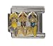 SilverBin Enamel Paint Ballerina Dancing Theme Stainless Steel Italian Charm Link