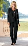 TravelSmith Womens Crepe Companion 3-Piece Set Black S