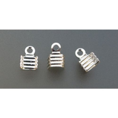 Silver Plated Foldover End Cord Fasteners, 4 