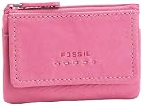 Fossil Womens Leather Coin Purse - Pop Stitch Key Coin Purse (Color: Pink)