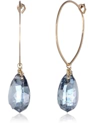 Dana Kellin Delicately Hammered Blue Quartz Hoop Earrings