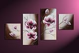 Magnolie M3 - 4 Bilder ca.80x50cm KOMPLETT Handgemalt