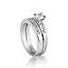 Nickel Free Silver Tone Rhodium Plated 3mm Band 5mm Cubic Zirconia Engagement R41