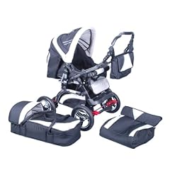 Luxus Kombi Kinderwagen in schwarz/grau