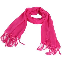 Sheer Thin Spring Long Scarf Wrap Shawl 74x24 Pink