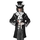 California Costumes Mens Black White Mad Hatter Adult Halloween Costume XL