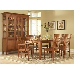Cherry Expressions 7 Piece Dining Table Set in Satin Cherry Finish