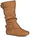 Journee Collection Womens Regular Sized and Wide-Calf Slouch Buckle Microsuede Boot