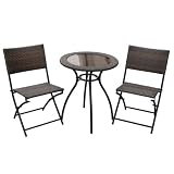 Milano 2 Seater Wicker Bistro Garden Furniture Set - FREE DELIVERY