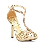 4 Inch Heel Mini Platform Sexy Shoes T Strap Rhinestone Sandals Black Gold Silver