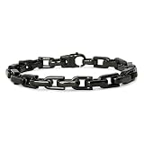 Stainless Steel Bracelet Black Plated Big Link (10mm Wide) 8.5 Inches