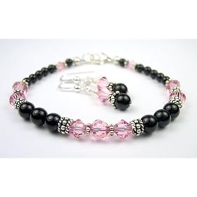 October Birthstone Rose (Pink Opal or Pink Tourmaline) Bracelets and Earrings... by GemstoneGifts
