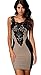 Mooncolour Women's Floral Lace Front Embroidered Contrast Sleeveless Pencil Dress