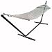 Garden Hammock + Stand - HUGE 6ft 5 inches long x 1m Wide Actual Hammock - Simple and Quick Erection
