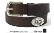 Brown Leather Belt with Emblems - Collegiate Series