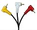Triple RCA Stereo Audio and Video Cable - Right Angle to Straight 3.2ft / 1 Meter
