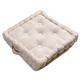 Rajput Ribbed Cotton Floor Cushion Natural