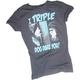 Buy A Christmas Story Triple Dog Dare You Crop Sleeve Fitted Juniors T-Shirt by A Christmas Story
