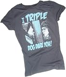 A Christmas Story Triple Dog Dare You Crop Sleeve Fitted Juniors T-Shirt