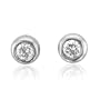 10k White Gold Round Brilliant Cut Diamond Stud Earrings (GH, SI3-I1, 0.05 Carat)