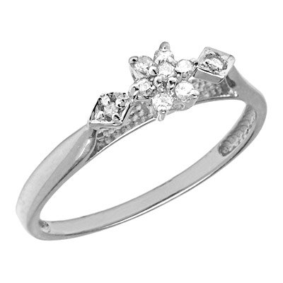 14K White Gold Diamond Cluster Promise Ring 41zktjNgwBL 14K White Gold Diamond Cluster Promise Ring