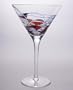 Set Of Two (2) MILANO Romanian Crystal MARTINI Cobalt Blue/Stained Glass Pattern BARWARE