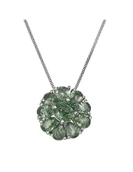 2.35 CT Green Sapphire Pendant In Sterling Silver With 18" Chain