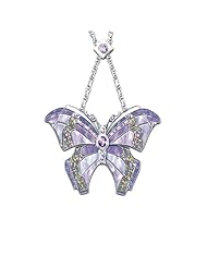 Era Of Louis Tiffany Style Shimmering Wings Amethyst Butterfly Necklace by The Bradford Exchange