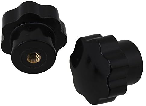 CNBTR 31mm Dia M6 Thread Screw On Type Black Plastic Clamping Star Knob Pack of 5