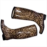 English Leopard Rain Boots in Black Size: 35