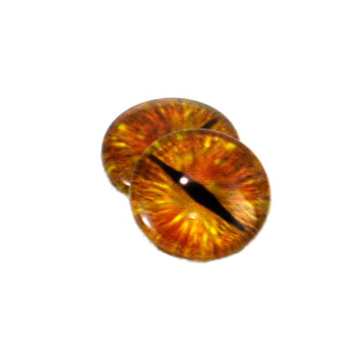 10mm Golden Dragon Eyes Glass Cabochons for Doll Sculptures or Jewelry Making