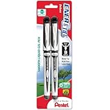 Pentel EnerGel Deluxe Liquid Gel Pen, 1.0mm, Bold Line, Metal Tip, Black Ink, 2 Pack (BL60BP2A)