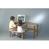 Childs Wooden Computer Desk for 1 - 2 Kids, Ages 5 - 10 - Maple