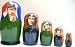 Cuba Castro Political leaders Nesting doll 5 Pc / 6-7 in #dsci 66
