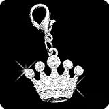 PURELY CHARMING Pet Charm / Pendant with Handset Swarovski Crystals - Imperial Crown / Tiara