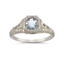 Vintage Filigree Aquamarine Ring in .925 Sterling Silver