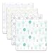 SwaddleDesigns Cotton Muslin Swaddle Blankets, Set of 4, SeaCrystal Woodland Fun