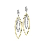 14K Two-Tone Gold Diamond Earrings - 0.37 Ct.
