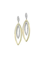 14K Two-Tone Gold Diamond Earrings - 0.37 Ct. -- LIFETIME WARRANTY