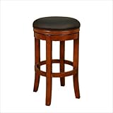 Winston Stool in Amaretto with Black Leather Size: 26"