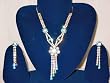 Victorian Style American Diamond Designer Blue Necklace Jewelry Set