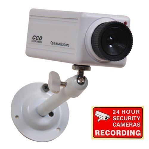 Best Price VideoSecu Fake Dummy Simulated Security Camera with Flashing Red LED Light Free Warning DeCal 1PY