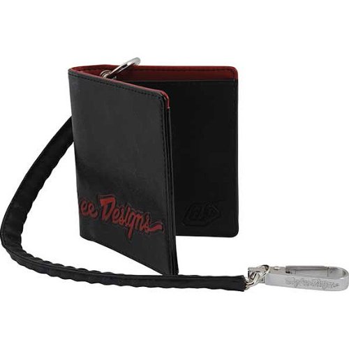 Troy Lee Designs Moto Men's Fashion Wallet w/ Free B&F Heart Sticker Bundle - Black / One Size
